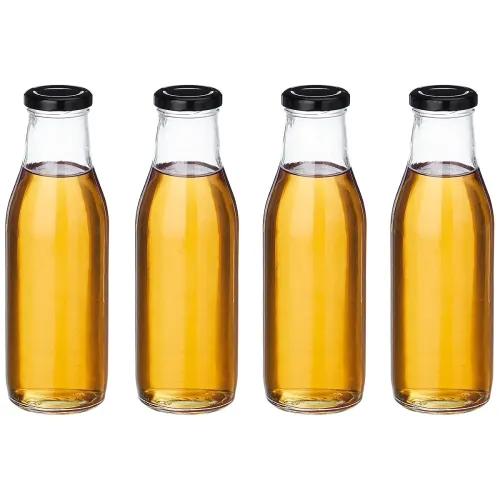 Image of Solimo Glass Bottle with Airtight Cap (Transparent, 500 ml) PO4