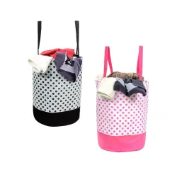 Solimo Laundry Bag, Grey & Pink, Set of 2