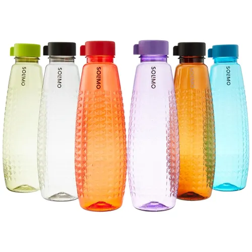 Image of Solimo Plastic Water Bottles, Set of 6