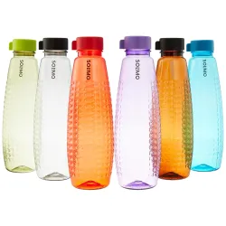 Solimo Plastic Water Bottles, Set of 6