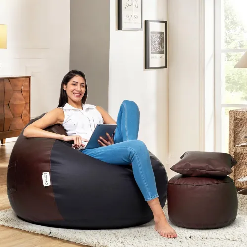 Image of Solimo Premium Faux Leather Bean Bag 3XL
