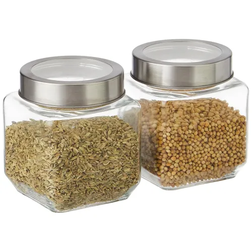 Image of Solimo - Set of 2 Glass Jars 500ml