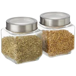 Solimo - Set of 2 Glass Jars 500ml