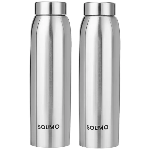 Image of Solimo Stainless Steel Water Bottle Set (2 x 1L)