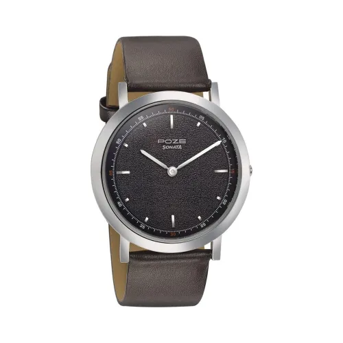 Image of Sonata Poze Quartz Analog Blue Dial Leather Strap Watch