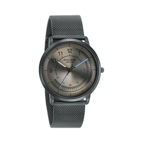 Image of Sonata Poze Quartz Analog Grey Dial Metal Strap Watch for Men-SP70006NM02