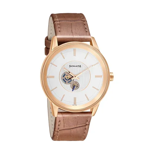 Image of Sonata Quartz Multifunction Silver Watch for Men