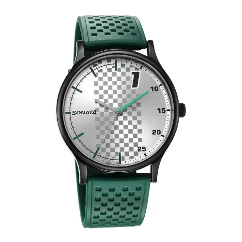 Image of Sonata RPM Grey Dial Plastic Strap Analog Watch for Men