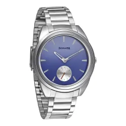 Sonata Women of Steel Blue Dial Metal Strap Watch