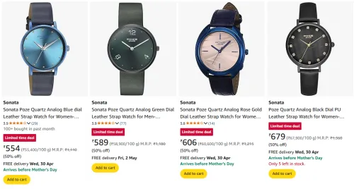 Image of Sonata Women's Watches at minimum 50% Discount