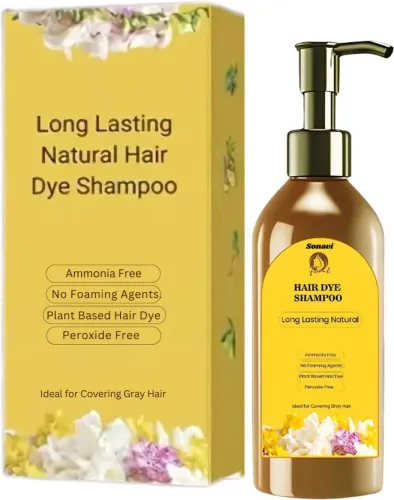 Image of Sonavi Color Glow Hair Dye Shampoo for Sulphate & Paraben Free , Black 100 ml.
