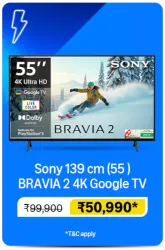 Sony (K-55S25B) 55inches Google TV (Black) @50990 on Amazon Prime Day Sale
