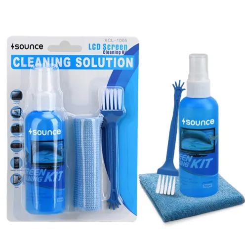 Image of Sounce 3 in 1 Cleaning Set for Screen PC 100ml with Micro Fiber Cloth and Soft Brush