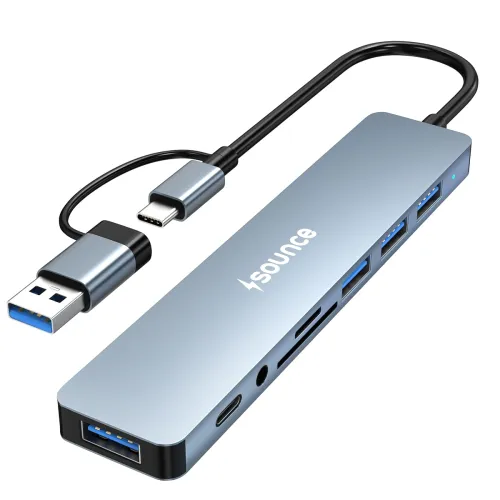 Image of Sounce 8-in-1 USB + Type C Converter