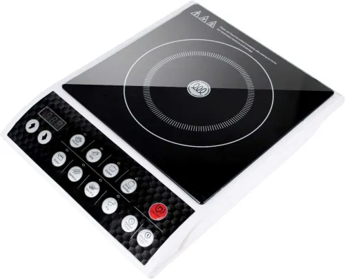 Image of Spalin 2000 W Induction Cooktop Push Button (White, Black, Induction Cooktop Chef Pro)