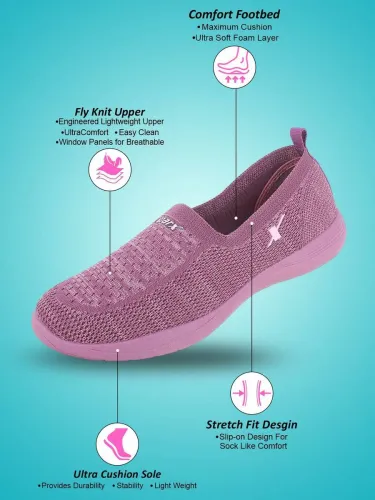 Image of Sparx  SL 231 Slip On Sneakers For Women  (Purple, Pink , 5)