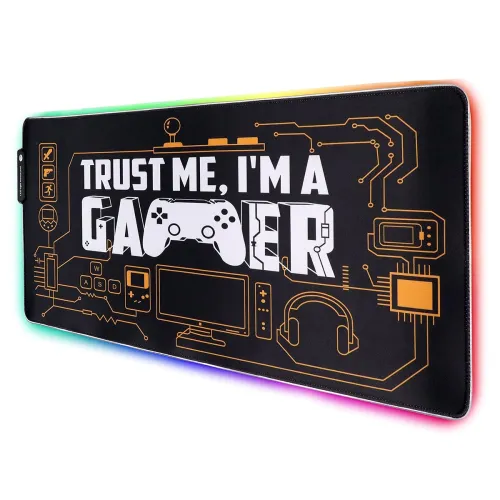 Image of Speed RGB Gaming Mouse & Keyboard Pad, Soft Glowing 14 LED Modes (Base - 78x30 cm)