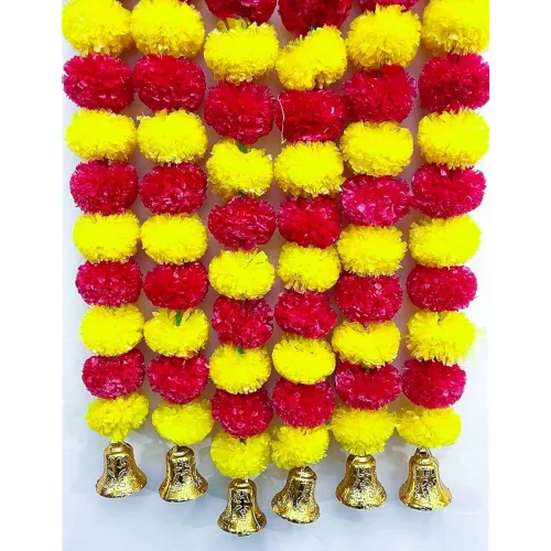 Image of SPHINX Artificial Marigold Fluffy Flowers