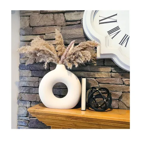 Image of SPHINX White Ceramic Donut Vase