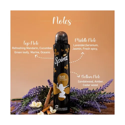 Image of SpinZ Black Magic Perfumed Deo For Women, With International Aerosol,200Ml