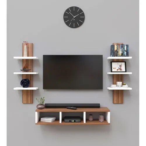 Image of Spyder Craft Tokyo Engineering Wood Wall Mount TV Entertainment Unit Set Top Box Stand