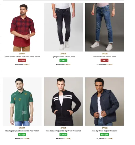 Image of Spykar Clothing For Men Fashion Minimum 75% Discount