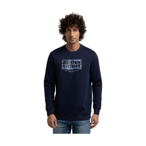 Image of Spykar Men's Cotton Round Neck Sweatshirt