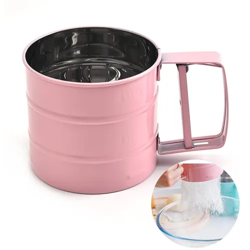 Image of Stainless Steel Semi Automatic Coffee & Flour Sieve Cup 