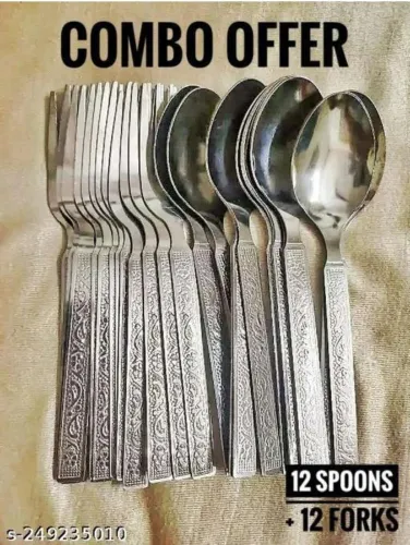 Image of Stainless Steel Spoon Set, Pack of 24