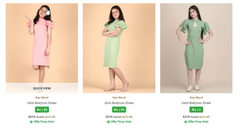 Image of Star World Dresses for Girls Minimum 90% Discount