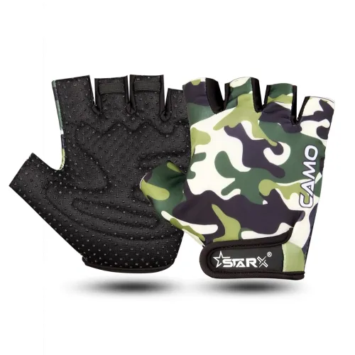Image of STAR X Camo Gym Gloves Army Black