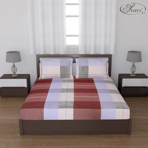 Image of Status Contract -2024 Cotton Rich Double Bedsheet with 2 Pillow Covers