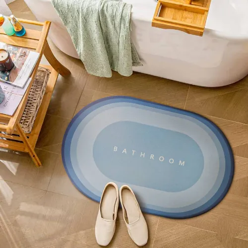 Image of STATUS PP (Polypropylene) Bathroom Mat (Sky blue, Medium)