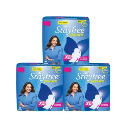 Stayfree Secure xl | Combo packs 120 Pads | Cottony Soft Sanitary Pads for Women