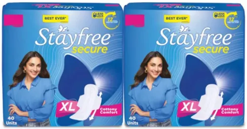 Image of STAYFREE Secure XL Cottony Cover Sanitary Pad(Pack of 80)