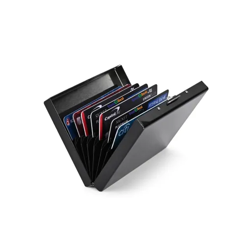 Image of Stealodeal Black RFID Blocking Metal Card Holder 10 Slot