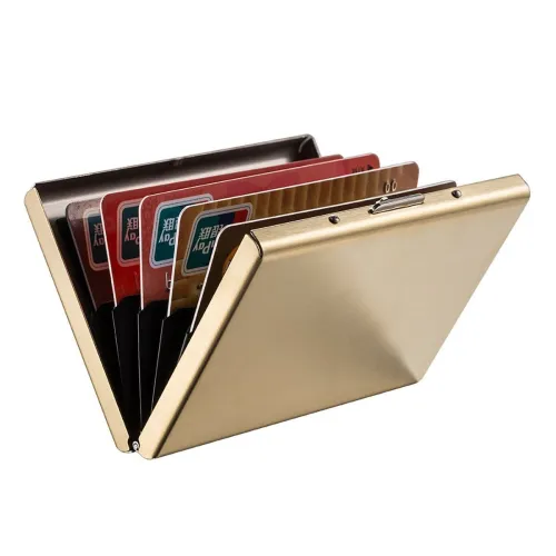 Image of Stealodeal Gold RFID Blocking Metal Debit / Credit Card Holder