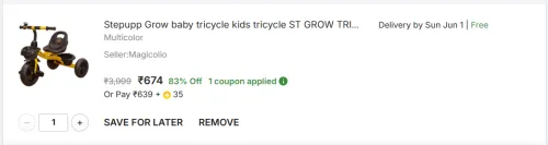 Image of Stepupp Grow baby tricycle 