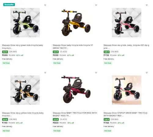 Image of Stepupp Grow Tricycles @ Up to 82% Discount | Starting ₹699