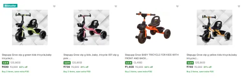 Image of Stepupp kids tricycle Starting @₹699