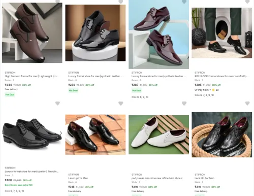 Image of STIFRON lace up Shoes for Men Minimum 80% Discount Starting At ₹285