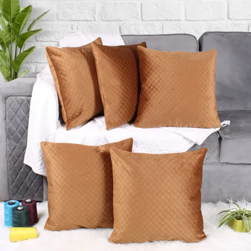 Image of STITCHNEST Both Side Velvet Cushion Cover Set of 5 24 x 24 Inches