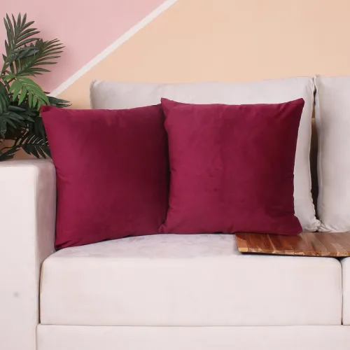 Image of STITCHNEST Both Side Holland Velvet Cushion Cover Set of 2
