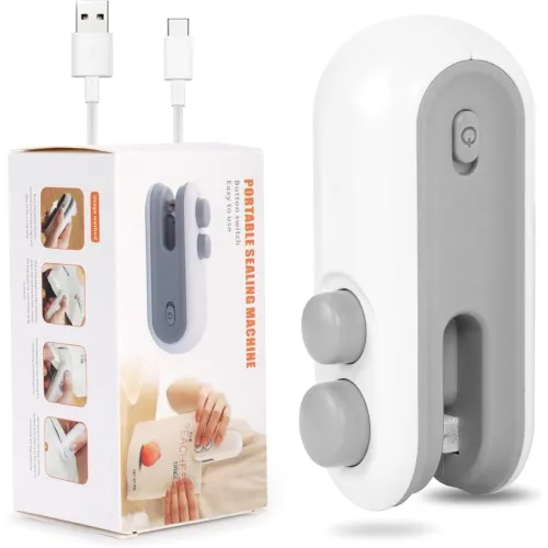 Image of STOCKZONE Portable Mini Sealing Machine 2 in 1 USB Rechargeable Magnetic Bag