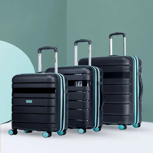 Image of Stony Brook Set Of 3 Textured Hard-Sided Trolley Bags