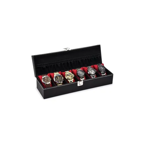 Image of STORESHINE Men's and Women's Leatherette Watch organizer holder Case for 6 Watches