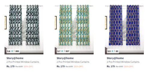 Image of Story@home 2 Pieces Curtains Starting @ ₹179