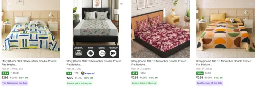 Image of Story@Home bedsheet Minimum 85% Discount