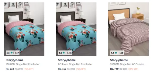 Image of Story@home Bedsheet Starts Price @ ₹719