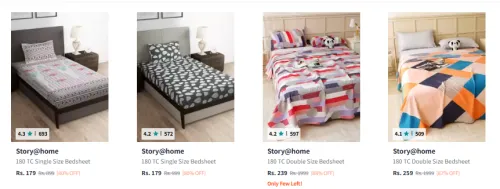Image of Story@home Bedsheets Starting @ ₹179